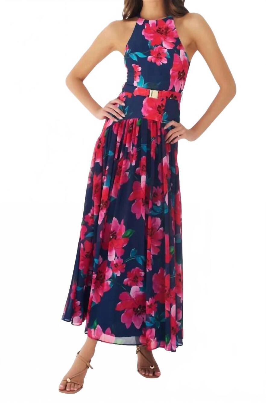 NEW HUTCH abbey sleeveless dress in navy raspberry